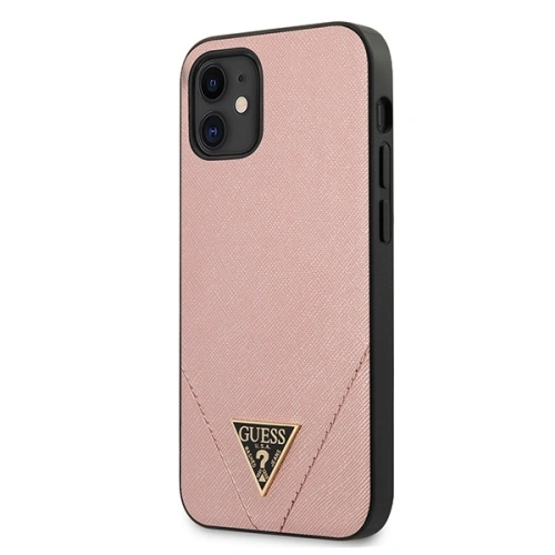 Kup Etui Guess GUHCP12SVSATMLPI Apple iPhone 12 mini roz/pink hardcase Saffiano - GUE652PNK - {ean13} - Sklep Home Screen