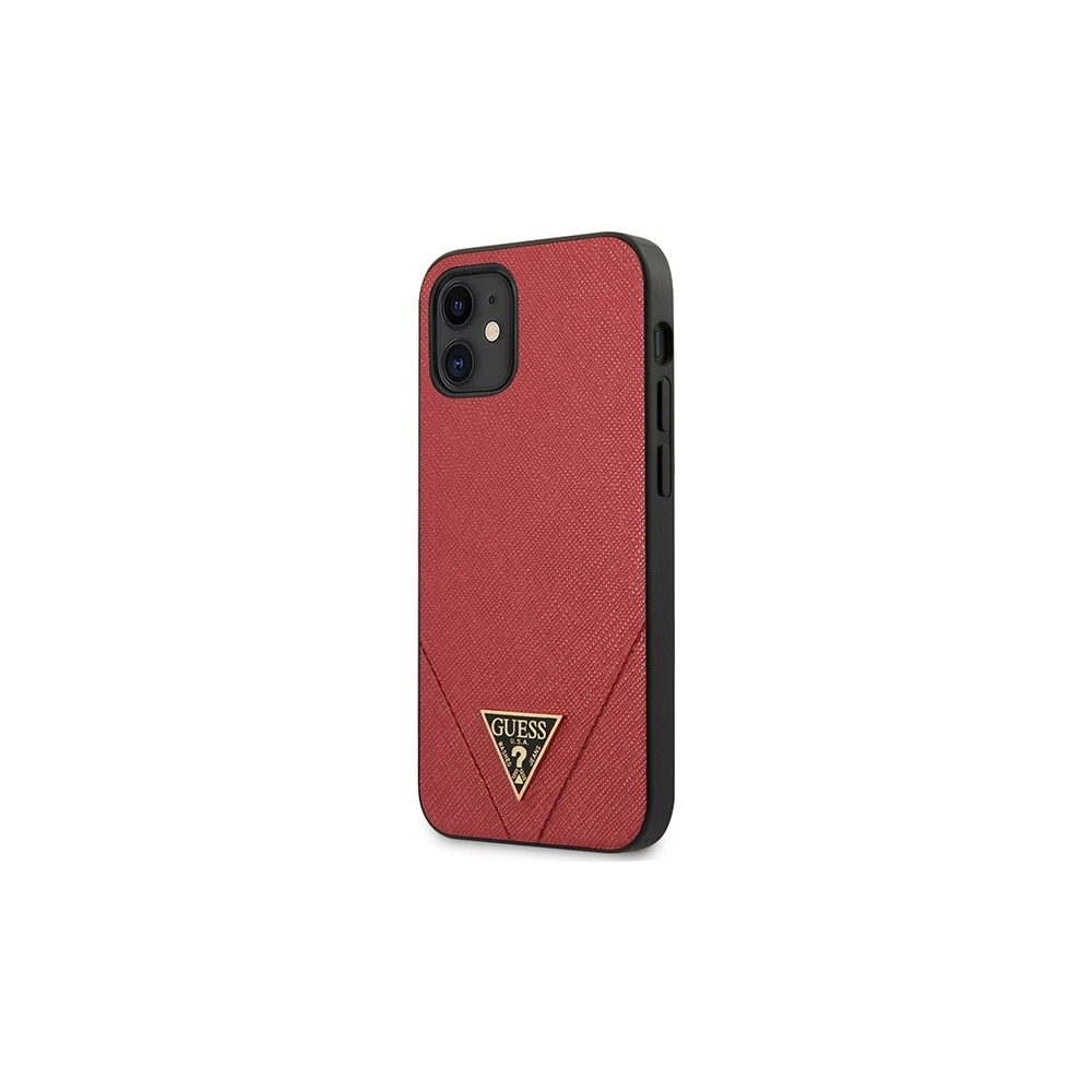 Etui Guess GUHCP12SVSATMLRE Apple iPhone 12 mini czerwony/red hardcase Saffiano