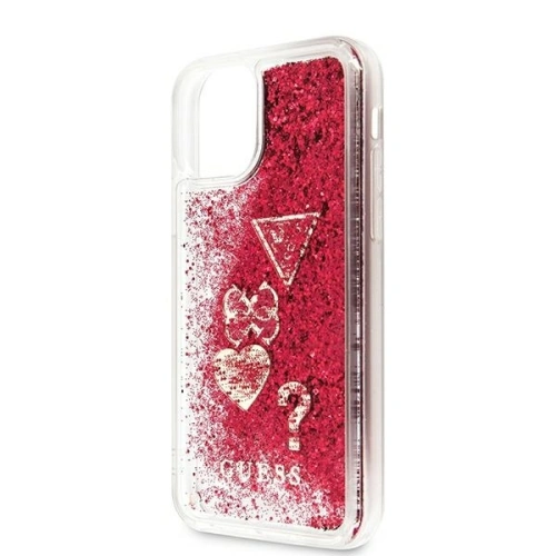 Buy Guess GUOHCN61GLHFLRA Apple iPhone 11 raspberry hardcase Glitter Charms - GUE658RAS - {ean13} - Home Screen Store Europe