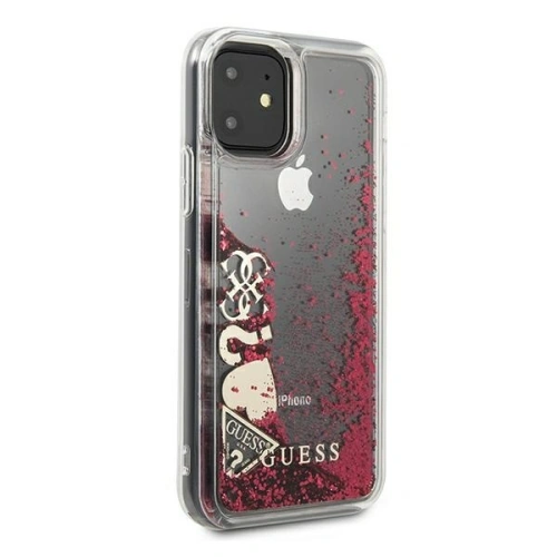 Buy Guess GUOHCN61GLHFLRA Apple iPhone 11 raspberry hardcase Glitter Charms - GUE658RAS - {ean13} - Home Screen Store Europe
