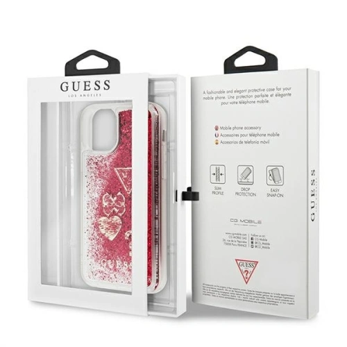 Buy Guess GUOHCN61GLHFLRA Apple iPhone 11 raspberry hardcase Glitter Charms - GUE658RAS - {ean13} - Home Screen Store Europe