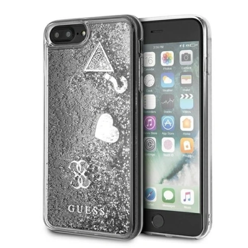 Kup Etui Guess GUOHCI8LGLHFLSI Apple iPhone 8/7 Plus argintiu/silver hardcase Glitter Charms - GUE657SLV - {ean13} - Sklep Home Screen