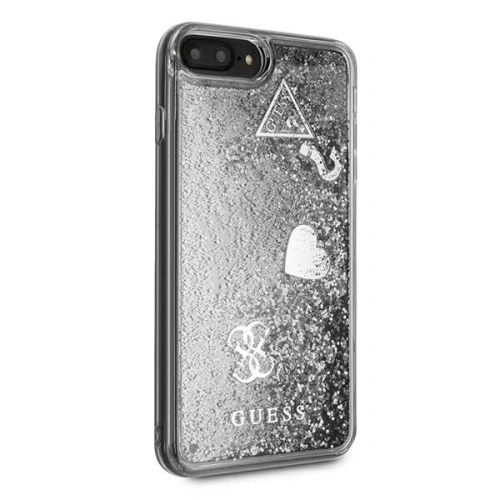 Buy Guess GUOHCI8LGLHFLSI Apple iPhone 8/7 Plus silver hardcase Glitter Charms - GUE657SLV - {ean13} - Home Screen Store Europe