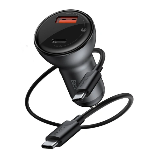 Kup Încărcător auto Baseus Display Digital + cablu USB-C, 2x USB, QC3.0, 45W, 3A (negru) - BSU1787BLK - {ean13} - Sklep Home Screen