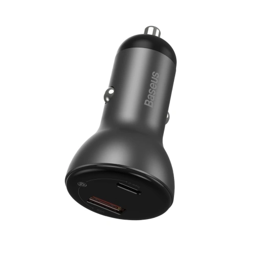 Kup Încărcător auto Baseus Display Digital + cablu USB-C, 2x USB, QC3.0, 45W, 3A (negru) - BSU1787BLK - {ean13} - Sklep Home Screen