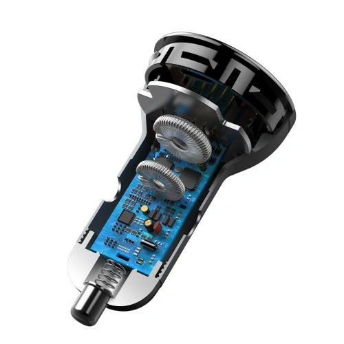 Kup Încărcător auto Baseus Display Digital + cablu USB-C, 2x USB, QC3.0, 45W, 3A (negru) - BSU1787BLK - {ean13} - Sklep Home Screen