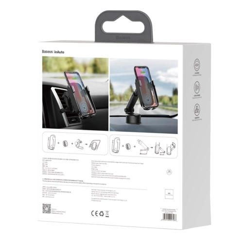 Kup Baseus Handyhalterung für das Auto Rock-solid 10W drahtloses Ladegerät (schwarz) - BSU1797BLK - {ean13} - Sklep Home Screen
