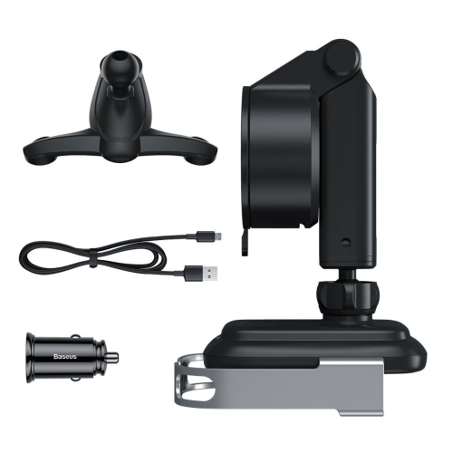 Buy Car holder for Baseus Rock-solid phone with 10W wireless charger (silver) - BSU1798SLV - {ean13} - Home Screen Store Europe