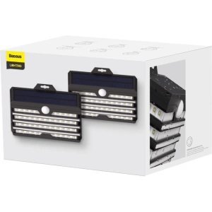Kup Baseus LED-Solar-Außenlampe mit Bewegungssensor - 2 Stück (schwarz) - BSU1802BLK - {ean13} - Sklep Home Screen