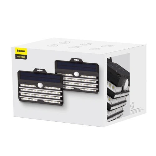 Kup Baseus LED-Solar-Außenlampe mit Bewegungssensor - 2 Stück (schwarz) - BSU1802BLK - {ean13} - Sklep Home Screen