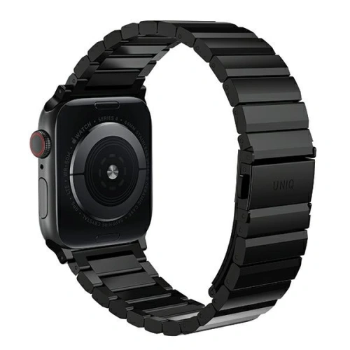 Kup Pasek UNIQ Strova Apple Watch 4/5/6/7/SE/8/9/Ultra 44/45/49mm Oțel inoxidabil negru/midnight black - UNIQ285BLK - {ean13} - Sklep Home Screen