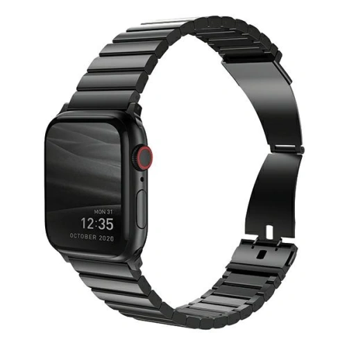 Kup Pasek UNIQ Strova Apple Watch 4/5/6/7/SE/8/9/Ultra 44/45/49mm Nerezová ocel černá/midnight black - UNIQ285BLK - {ean13} - Sklep Home Screen