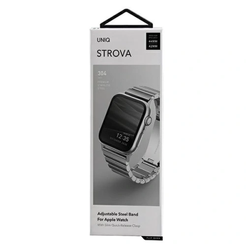 Kup UNIQ Strova Apple Watch 4/5/6/7/SE/8/9/Ultra 44/45/49mm Edelstahl silber/silver sterling - UNIQ286SLV - {ean13} - Sklep Home Screen