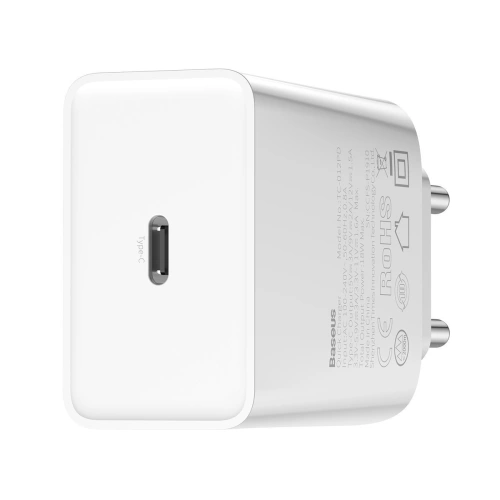 Kup Încărcător rețea USB-C PD Baseus Mini, Power Delivery, 18W (alb) - BSU1809WHT - {ean13} - Sklep Home Screen