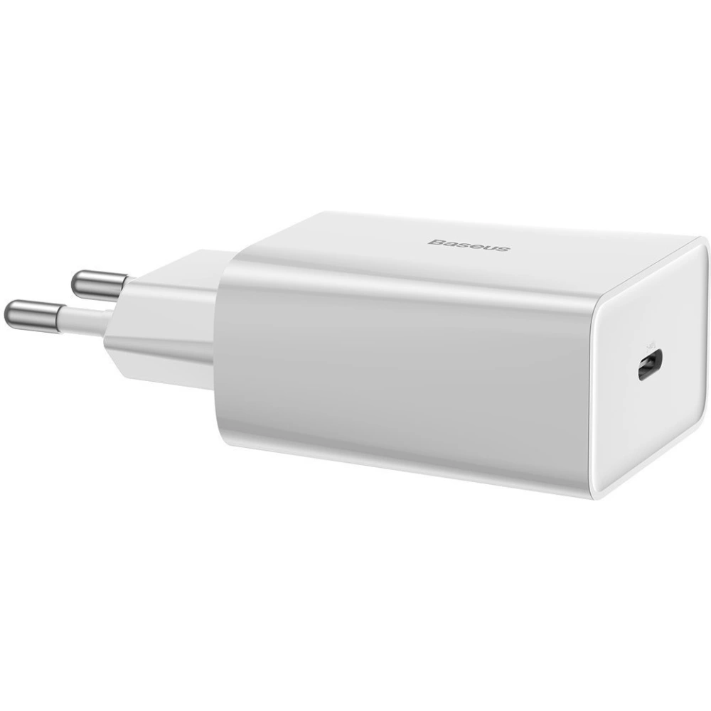 Ładowarka sieciowa USB-C PD Baseus Mini, Power Delivery, 18W (biały)
