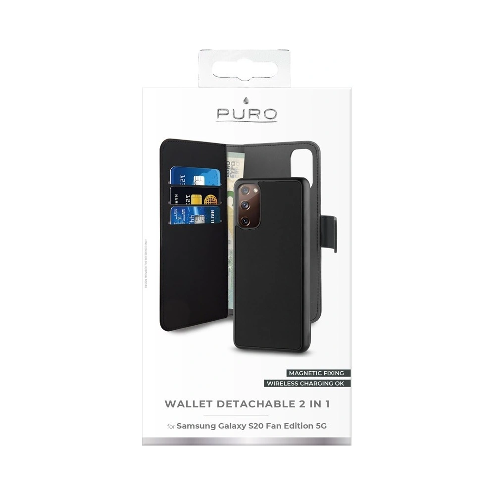 Etui PURO Wallet Detachable 2w1 Samsung Galaxy S20 FE (czarny)