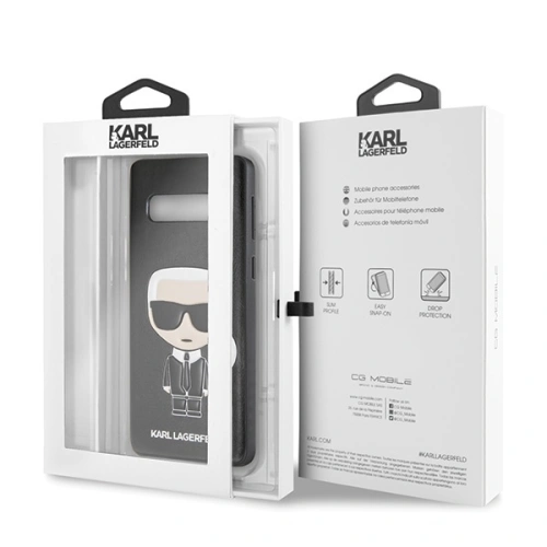 Kup Karl Lagerfeld Samsung Tasche KLHCS10IKPUBK Galaxy S10 hardcase schwarz/schwarz Iconic Karl Embossed - KLD357BLK - {ean13} - Sklep Home Screen
