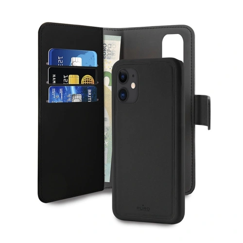 Kup Etui PURO Wallet Detachable 2w1 Apple iPhone 12 mini (fekete) - PUR335BLK - {ean13} - Sklep Home Screen