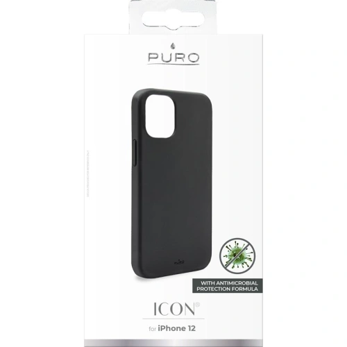 Kup Husa PURO ICON Anti-Microbial pentru Apple iPhone 12 mini (neagră) - PUR340BLK - {ean13} - Sklep Home Screen