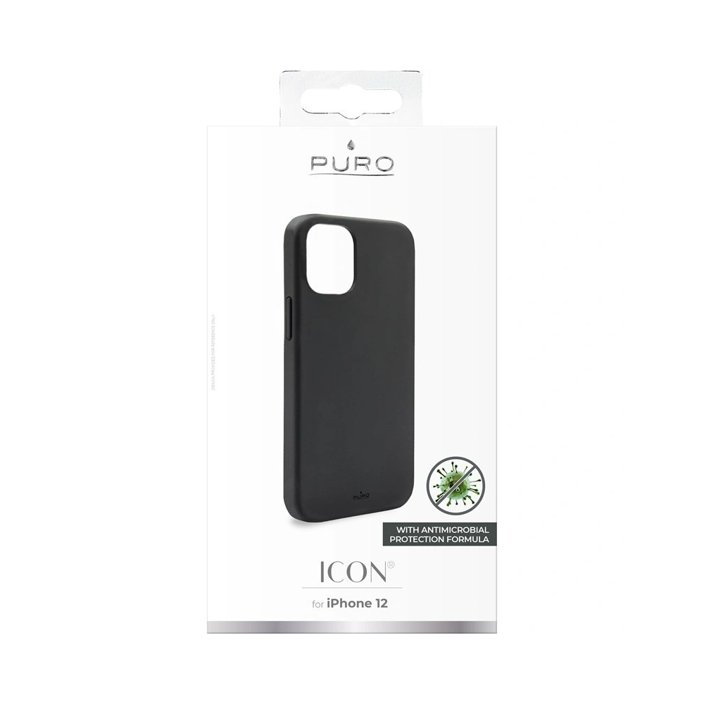 Etui PURO ICON Anti-Microbial Cover Apple iPhone 12 mini (czarny)