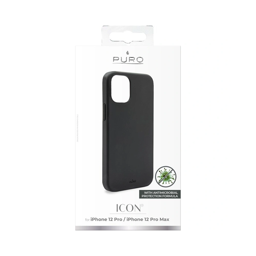 Etui PURO ICON Anti-Microbial Cover Apple iPhone 12/12 Pro (czarny)
