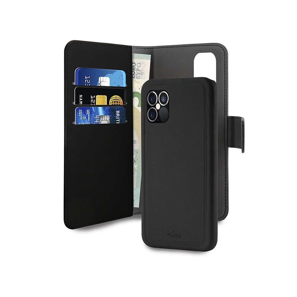 Etui PURO Wallet Detachable 2w1 Apple iPhone 12 Pro Max (czarny)