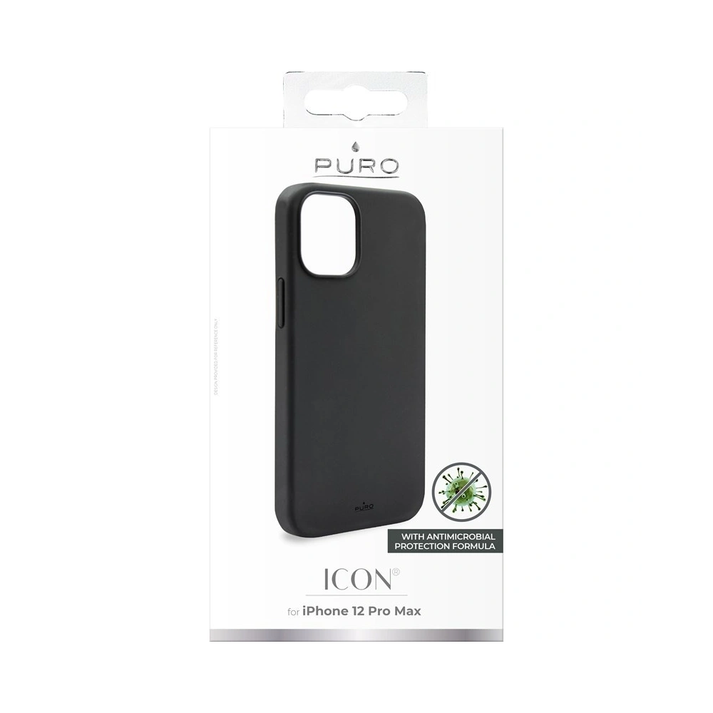 Etui PURO ICON Anti-Microbial Cover Apple iPhone 12 Pro Max (czarny)