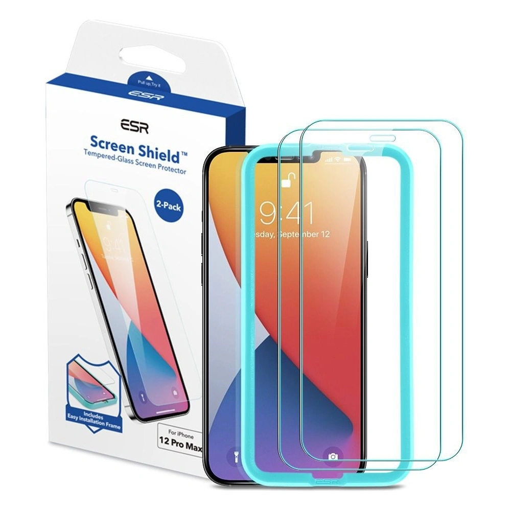 Szkło hartowane ESR Screen Shield Apple iPhone 12 Pro Max Clear [2 PACK]