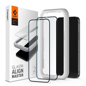 Kup Szkło hartowane Spigen GLAS.tR AlignMaster Apple iPhone 12/12 Pro Black [2 PACK] - SPN1331BLK - {ean13} - Sklep Home Screen