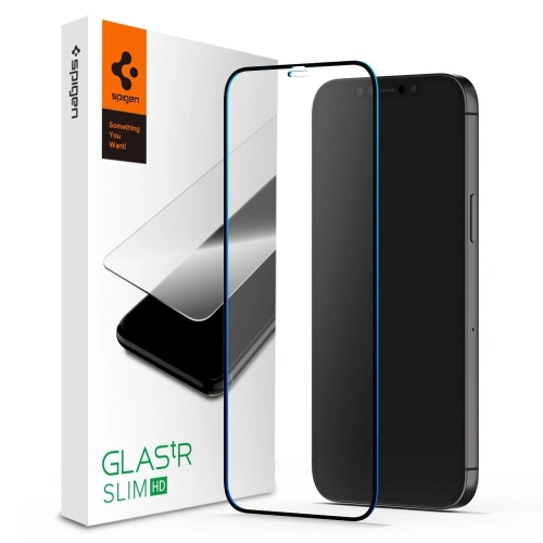 Kup Spigen Apple Gehärtetes Glas GLAS.tR Slim iPhone 12/12 Pro Schwarz - SPN1333BLK - {ean13} - Sklep Home Screen
