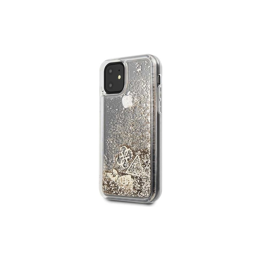 Guess GUOHCN61GLHFLGO Apple iPhone 11 gold/złoty hardcase Glitter Charms