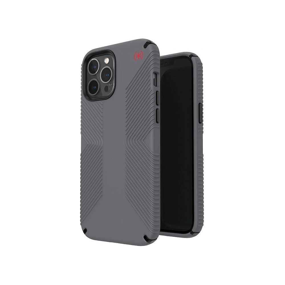 Etui Speck Presidio2 Grip Apple iPhone 12 Pro Max z powłoką MICROBAN (Graphite Grey/Bold Red)