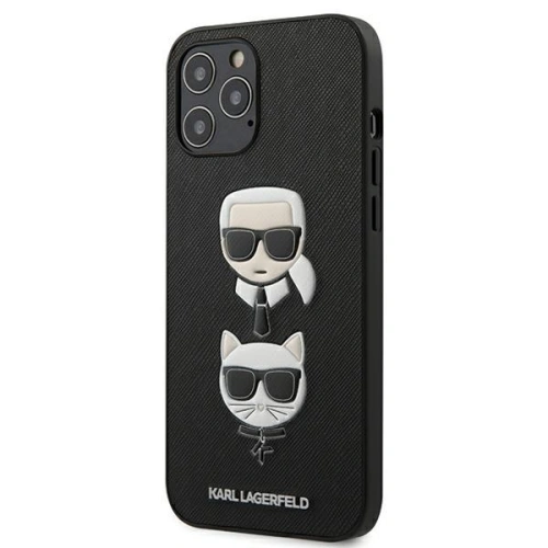 Kup Etui Karl Lagerfeld KLHCP12LSAKICKCBK Apple iPhone 12 Pro Max negru/black hardcase Saffiano Ikonik Karl&Choupette Head - KLD359BLK - {ean13} - Sklep Home Screen