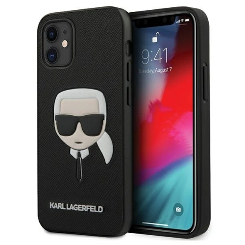 Kup Etui Karl Lagerfeld KLHCP12MSAKHBK Apple iPhone 12/12 Pro fekete/hardcase Saffiano Ikonik Karl feje - KLD365BLK - {ean13} - Sklep Home Screen