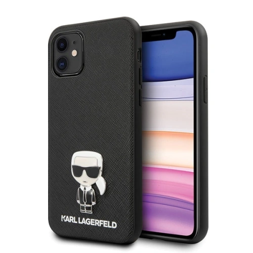 Kup Etui Karl Lagerfeld KLHCP12SIKMSBK Apple iPhone 12 mini fekete/black hardcase Saffiano Ikonik Metal - KLD370BLK - {ean13} - Sklep Home Screen