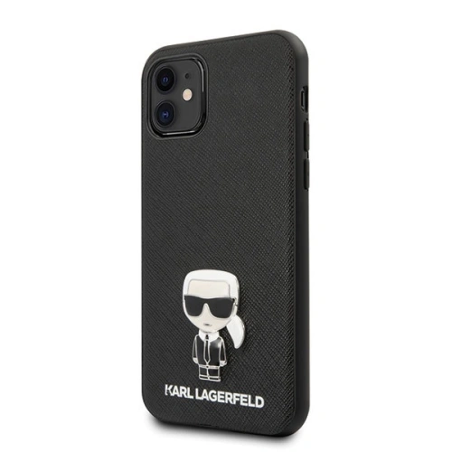 Kup Etui Karl Lagerfeld KLHCP12SIKMSBK Apple iPhone 12 mini fekete/black hardcase Saffiano Ikonik Metal - KLD370BLK - {ean13} - Sklep Home Screen