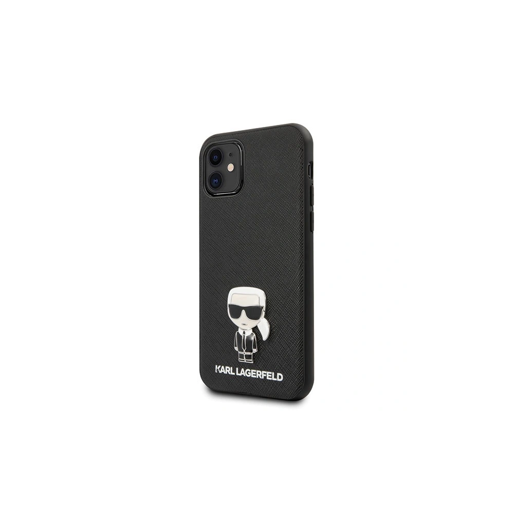 Etui Karl Lagerfeld KLHCP12SIKMSBK Apple iPhone 12 mini czarny/black hardcase Saffiano Ikonik Metal