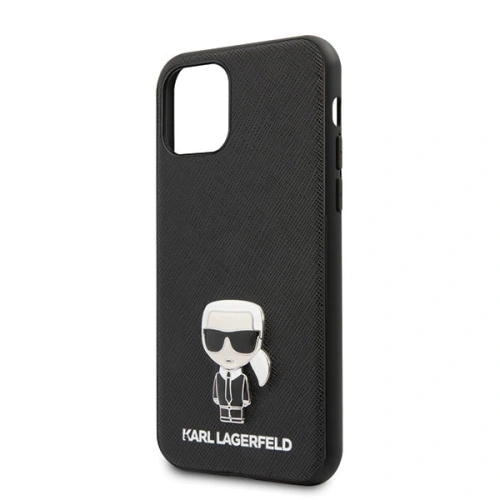 Kup Etui Karl Lagerfeld KLHCP12SIKMSBK Apple iPhone 12 mini fekete/black hardcase Saffiano Ikonik Metal - KLD370BLK - {ean13} - Sklep Home Screen