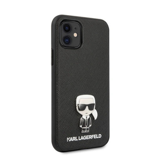 Kup Etui Karl Lagerfeld KLHCP12SIKMSBK Apple iPhone 12 mini fekete/black hardcase Saffiano Ikonik Metal - KLD370BLK - {ean13} - Sklep Home Screen