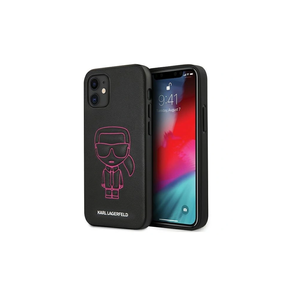 Etui Karl Lagerfeld KLHCP12SPCUIKPI Apple iPhone 12 mini różowy/pink hardcase Karl Ikonik Outline