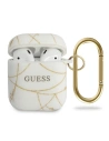 Guess GUACA2TPUCHWH Apple AirPods cover alb/white Colecția Aurului Lanț