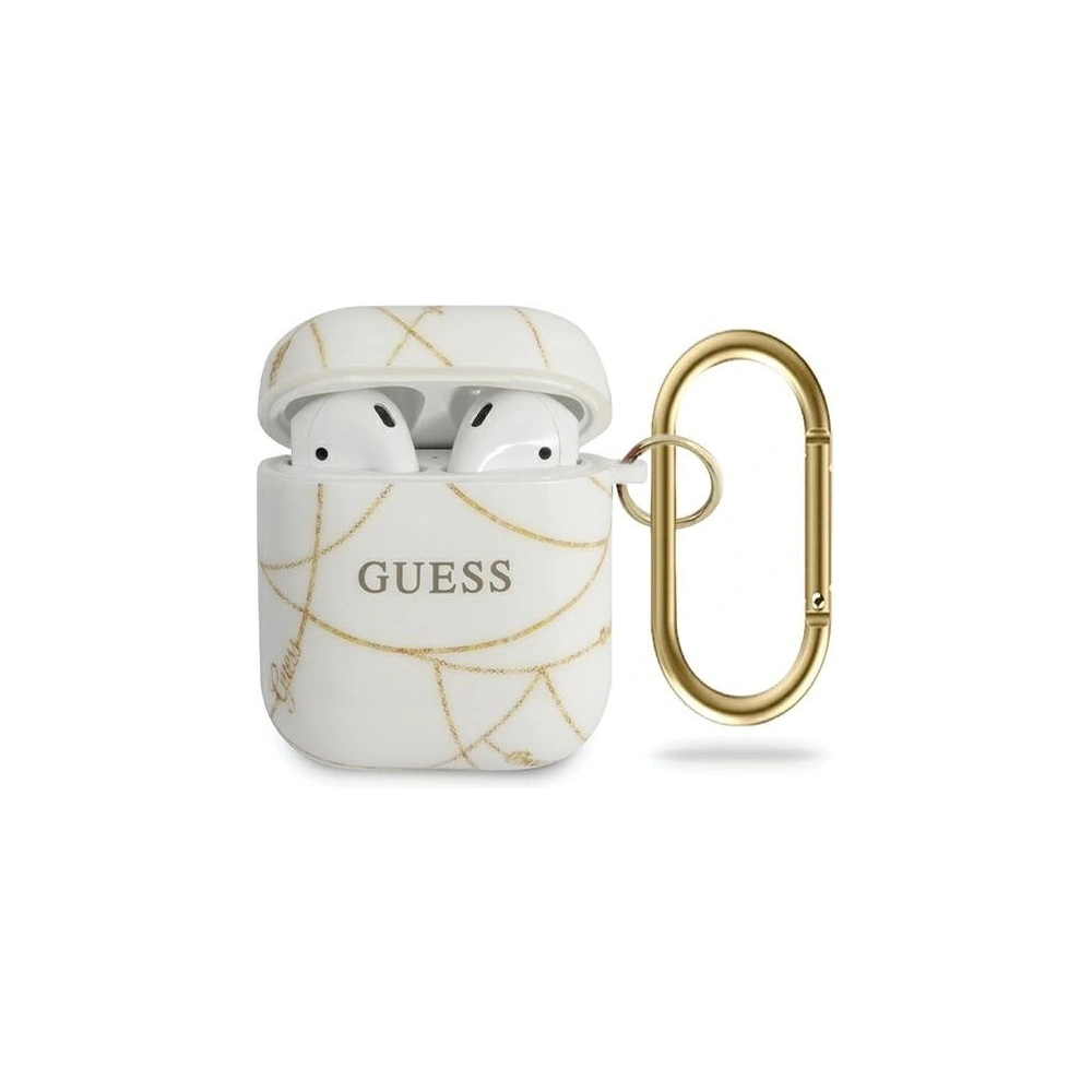 Guess GUACA2TPUCHWH Apple AirPods cover biały/white Gold Chain Collection
