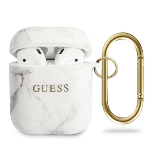 Kup Guess GUACA2TPUMAWH Apple AirPods cover biały/white Marble Collection - GUE667WHT - {ean13} - Sklep Home Screen