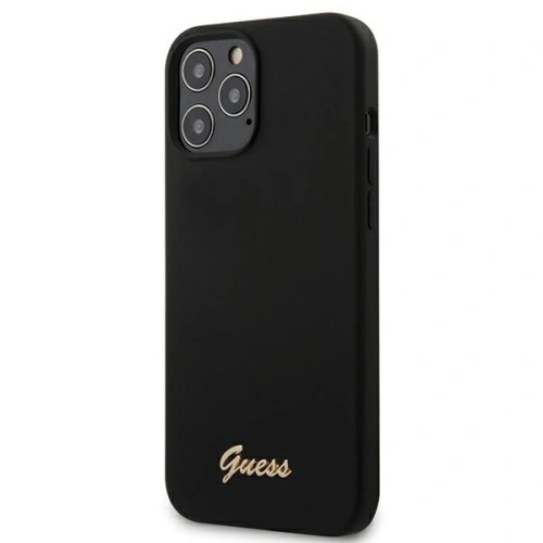 Kup Etui Guess GUHCP12LLSLMGBK Apple iPhone 12 Pro Max negru/czarny hardcase Silicon Script Logo Aurit - GUE674BLK - {ean13} - Sklep Home Screen