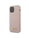 Etui Guess GUHCP12LLSLMGLP Apple iPhone 12 Pro Max jasnoróżowy/light pink hardcase Silicone Script Gold Logo