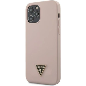 Kup Etui Guess GUHCP12LLSTMLP Apple iPhone 12 Pro Max jasnoróżowy/light pink hardcase Silicone Triangle Logo - GUE677PNK - {ean13} - Sklep Home Screen