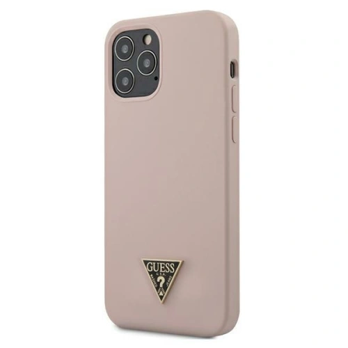 Kup Etui Guess GUHCP12LLSTMLP Apple iPhone 12 Pro Max jasnorůžový/light pink hardcase silikonové s logem trojúhelníku - GUE677PNK - {ean13} - Sklep Home Screen