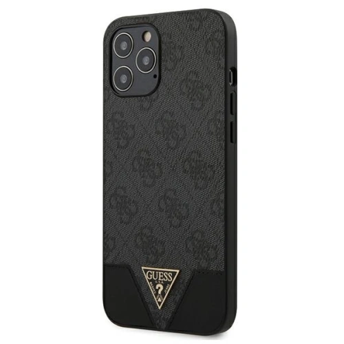 Kup Etui Guess GUHCP12LPU4GHBK Apple iPhone 12 Pro Max szary/grey hardcase 4G Triangle Collection - GUE678GRY - {ean13} - Sklep Home Screen