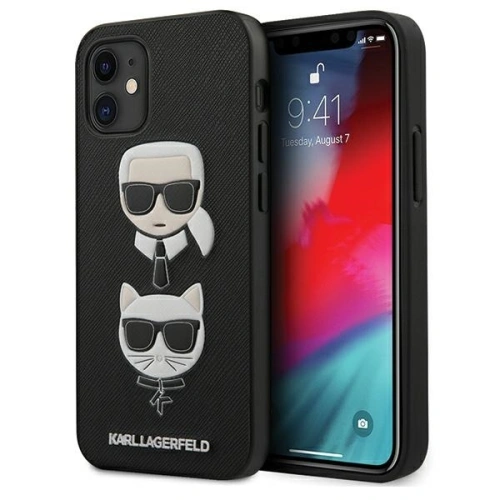 Kup Karl Lagerfeld Apple Tasche KLHCP12SSAKICKCBK iPhone 12 mini schwarz/schwarz Hardcase Saffiano Ikonik Karl&Choupette Head - KLD374BLK - {ean13} - Sklep Home Screen