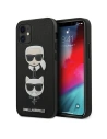 Karl Lagerfeld Apple Tasche KLHCP12SSAKICKCBK iPhone 12 mini schwarz/schwarz Hardcase Saffiano Ikonik Karl&Choupette Head